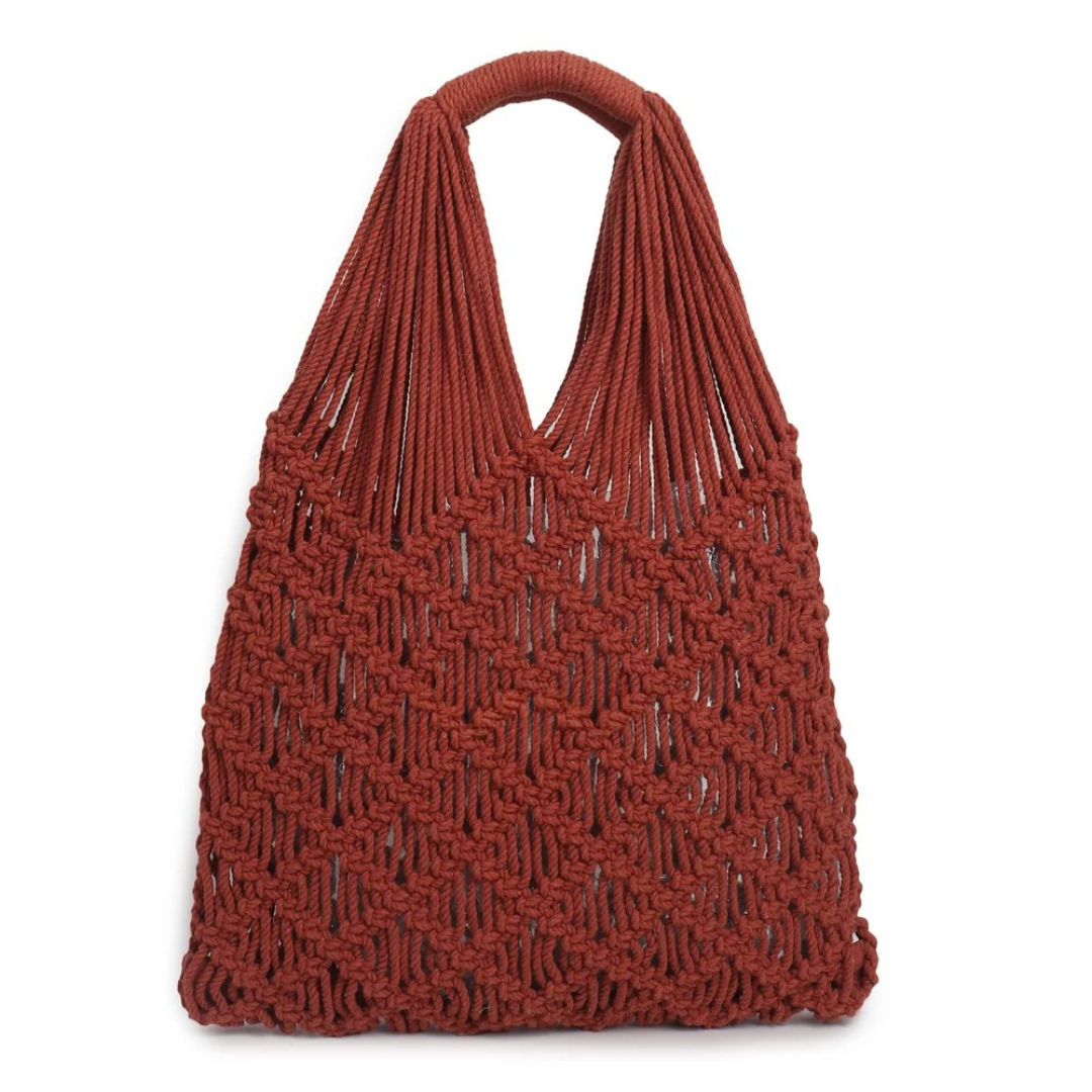 Trendy Macrame Beach Bag Coastal Vibes